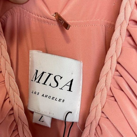 Misa Los Angeles Anya Deep V Ruched Halter Dress - Picture 5 of 9